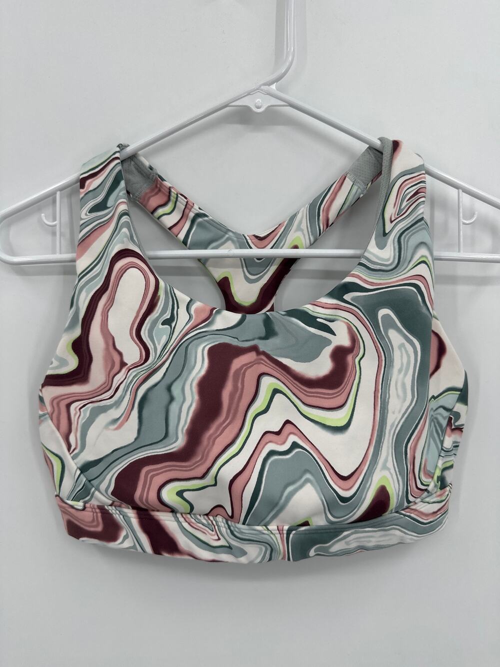 Athleta Ultimate Printed Sports Bra Wireless Marble Multi Size Medium